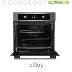 Cookology Black Fan Oven, Electric Touch Ceramic Hob & Visor Cooker Hood Pack