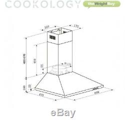 Cookology Black Single Electric Fan Oven, 60cm Induction Hob & Chimney Hood Pack