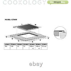 Cookology Black Single Electric Fan Oven, 60cm Induction Hob & Curved Hood Pack