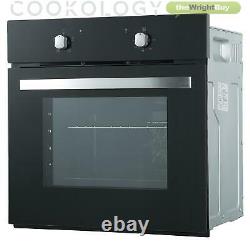 Cookology Black Single Electric Fan Oven, 60cm Induction Hob & Visor Hood Pack