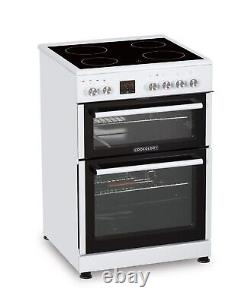 Cookology Electric Cooker 60cm with Double Oven & Ceramic Hob White CFDO600WH