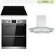 Cookology S/steel Built-under Double Oven, Ceramic Hob & Curved Glass Hood Pack