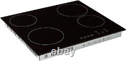 Cookology TCH601 60Cm Electric Ceramic Hob Cooktop with 4 Cooking Zones, Built-I
