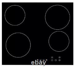 Cookology TCH601 60cm Glass Electric Ceramic Hob Black, Built-in Touch Control