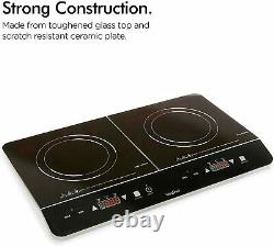 Double Digital Touch Induction Hob Portable Twin Electric Hot Plate Cooker 2500W