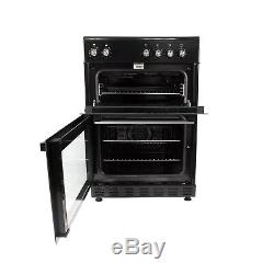 ElectriQ 60cm Electric Cooker with Double Oven and Ceramic Hob in Black EQEC60B5