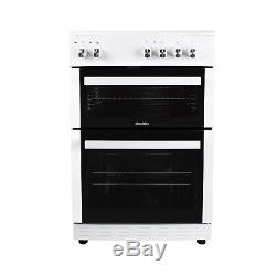 ElectriQ 60cm Electric Cooker with Double Oven and Ceramic Hob in White EQEC60W5
