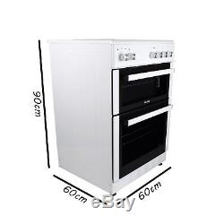 ElectriQ 60cm Electric Cooker with Double Oven and Ceramic Hob in White EQEC60W5