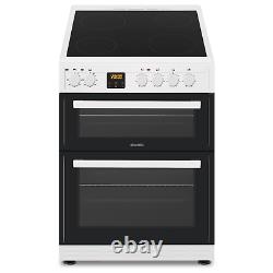 ElectriQ 60cm Twin Cavity Electric Cooker with Ceramic Hob in White
