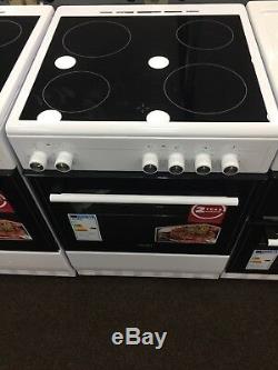 ElectriQ EQEC60W5 60cm Electric Cooker with Double Oven and Ceramic Hob White