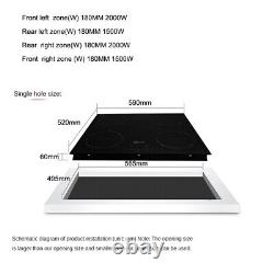 Electric 60cm 4 Zone Induction Cooker Built-in Induction Hob Plate Touch Control