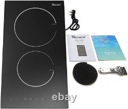 Electric Ceramic Hob 2 Rings 30cm, Portable Double Electric Hobs 2900W