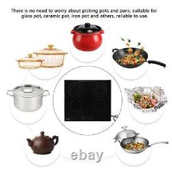 Electric Ceramic Hob in Black, 4 Zones Built-in Worktop / Tabletop Touch Control