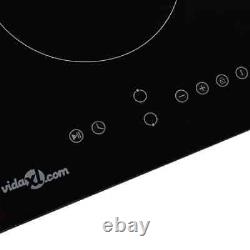 Electric Ceramic Hob with 2 Burners Cooking Zone Touch Control 3000W Built-in