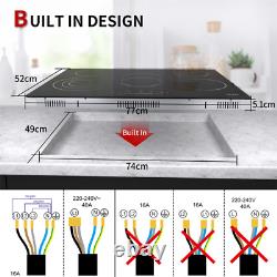 Electric Ceramic&Induction Hob Built-in /2/4/5 Cooking Zone Timer Touch Control