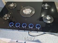 Electric Cooking Gas Hob Burner Kitchen 5 Zone Touch Glass Ceramic 6500W Black