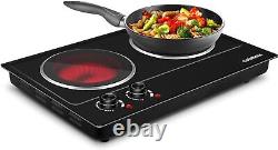 Electric Hob, CUSIMAX Double Hot Plate for Cooking, Electric Ceramic Hot Plate