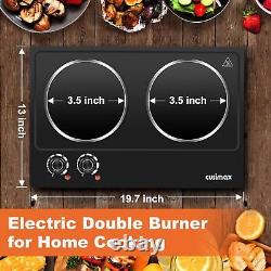 Electric Hob, CUSIMAX Double Hot Plate for Cooking, Electric Ceramic Hot Plate