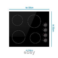 Electriq 60Cm 4 Zone Ceramic Hob with Knob Controls Eiqc60Kv3