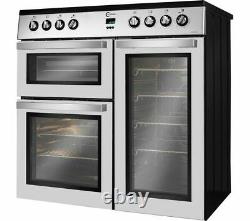 FLAVEL 90cm Electric Range Cooker 5 Zone Ceramic Hob and Grill MLN9CRS Silver