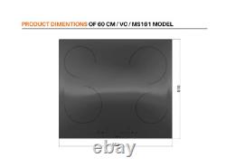 Ferre MS165 / MS163 60cm Built-in Ceramic Hob Black Three / Four Zone