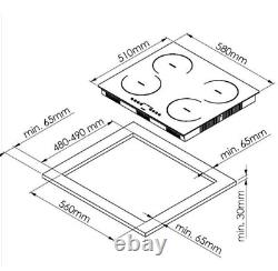 Ferre MS165 / MS163 60cm Built-in Ceramic Hob Black Three / Four Zone