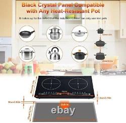 Frifer Ceramic Hob, Built-in 2 Zone Electric Cooktop, Sensor Touch Control