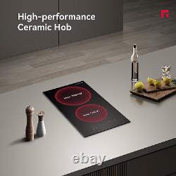 GASLAND 30cm Ceramic Hob in Black, 2 Zones Built-in worktop with Touch Controls