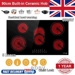 GASLAND 5 Zones Electric Cooktop Built-in Ceramic Hob 8500W 90cm Black Hot Plate