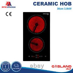 GASLAND CH30BF 30cm Black Touch Control 2 Zone Electric Ceramic Hob 3kW Built in