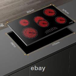 GASLAND Chef 5 Zones Electric Cooktop Built-in Ceramic Hob 8500W Black Hot Plate