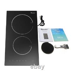 GIONIEN 30cm Ceramic Hob, 2 Rings Electric Cooker, Built in Double Electric Hobs