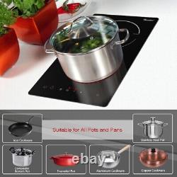 GIONIEN 30cm Ceramic Hob, 2 Rings Electric Cooker, Built in Double Electric Hobs