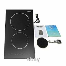 GIONIEN 30cm Ceramic Hob, Dual Rings Electric Cooker, Built in Worktop with 13Am