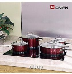 GIONIEN Ceramic Hob 60cm Electric Cooktop Burner, Built in Black Glass Cooker