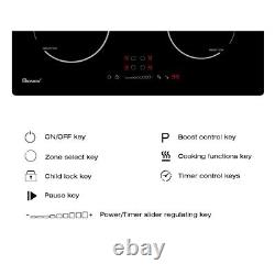 GIONIEN Plug-in Induction Hob 4 Rings, 60cm Electric Cooktop with Flex Zone
