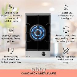 Gas Hob 13 cm Single Burner Electric Cooker Glass Ceramic Portable 3400 W Black