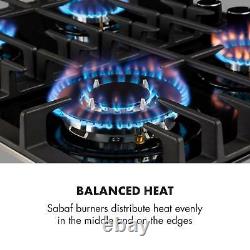 Gas Hob 4-Burner Electric Kitchen Glass Ceramic Cooking top cooker Black