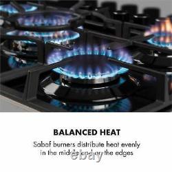 Gas Hob 5-Burner Electric Kitchen Glass Ceramic Cooking top cooker Black