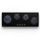 Gas Hob 90 Cm 4 Burners Built-in Cooktop Gas Cooker Glass Ceramic Surface Black