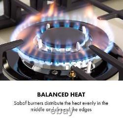 Gas Hob Stove Kitchen Electric Cooktop 4 Burner Glass Ceramic Energy Save Ivory