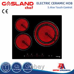 Gasland chef 3 Zones Electric Ceramic Hob 60cm Built-in Cooker Cooktop 5400W