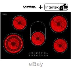 Glass Ceramic Cooking Kitchen Hob with 5 cooking zones and 9 levels per hob