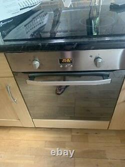 HOTPOINT 60cm Built-in Single Electric Fan Oven, Ceramic Hob & Hood Pack