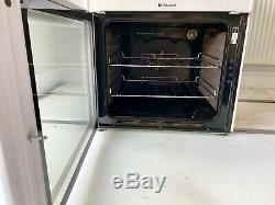 HOTPOINT HUE61PS 60cm Double Oven Electric Cooker With Ceramic Hob White