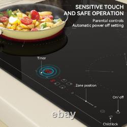 Hermitlux Ceramic Hob 60cm, Built-in 4 Zones Electric Hob with Touch Controls