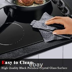 Hobsir 60cm Electric Ceramic Hob in Black Knob Controls 4 Cooking Zones