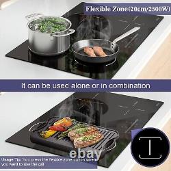 Hobsir Plug in Induction Hob 4 Zones Electric Hob 60Cm with Flexible Zone