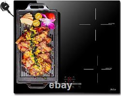 Hobsir Plug in Induction Hob 4 Zones Electric Hob 60Cm with Flexible Zone for Gr