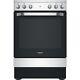 Hotpoint 60cm Electric Cooker With Ceramic Hob Silver Hs67v5khx